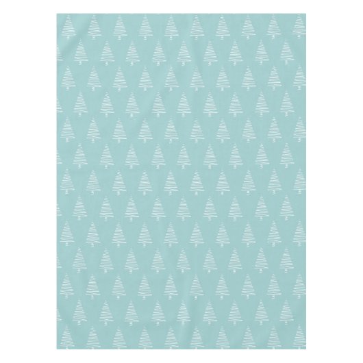 Schattigee Blauw & Wit Kerstboom Patroon Vakantie Tafelkleed (Voorkant)