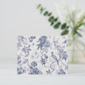 Schattigee blauw-witte vogelbloem briefkaart (Staand voorkant)