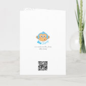 Schattigee Blauwe Aap met harten Gevouwen Bedankka Bedankkaart (Achterkant)