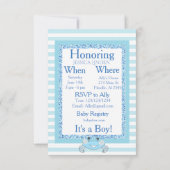 Schattigee Blauwe Baby Jongen Krab Beachy Douche I Kaart (Achterkant)