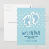 Schattigee Blauwe Baby Jongen Voeten Tekening Save Briefkaart (Voorkant / Achterkant)