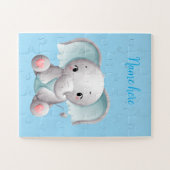 Schattigee blauwe baby legpuzzel (Horizontaal)