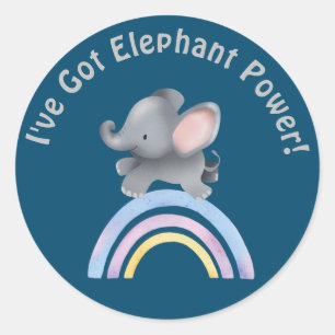 Schattigee blauwe baby olifant kinder sticker