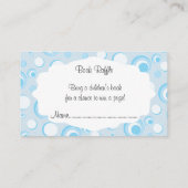 Schattigee Blauwe Baby Uilen Baby shower Boek Raff Informatiekaartje (Achterkant)