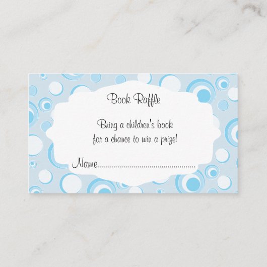 Schattigee Blauwe Baby Uilen Baby shower Boek Raff Informatiekaartje (Achterkant)