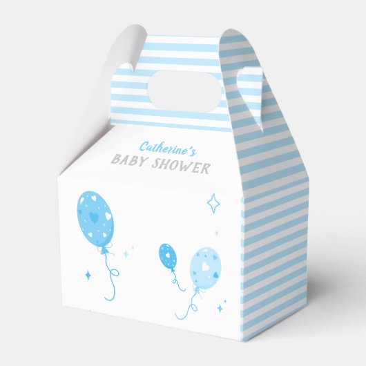 Schattigee Blauwe Ballonnen Baby shower Favor Box Bedankdoosjes (Voorkant Zijde)