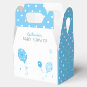 Schattigee Blauwe Ballonnen Favor Box Baby shower Bedankdoosjes (Geopend)