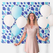 Schattigee Blauwe Balloon Pattern Baby shower Acht Wandkleed