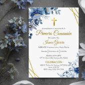 Schattigee Blauwe Bloemen Eerste Communie in het S Kaart