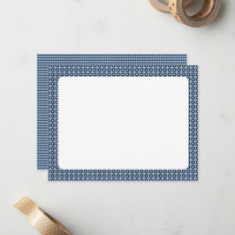 Schattigee Blauwe Bloemen Patroon Blank Note Kaart Notitiekaartje