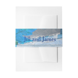 Schattigee Blauwe bruiloft Uitnodigingen Wikkel