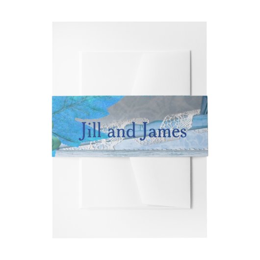 Schattigee Blauwe bruiloft Uitnodigingen Wikkel (Voorkant Voorbeeld)