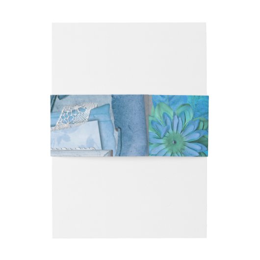 Schattigee Blauwe bruiloft Uitnodigingen Wikkel (Achterkant Voorbeeld)