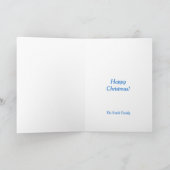 Schattigee Blauwe Cartoon Sneeuwman Wintervakantie Feestdagen Kaart (Binnen)