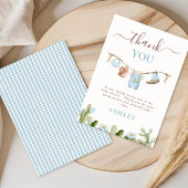 Schattigee Blauwe Clothesline Cactus Cowboy Baby s Bedankkaart