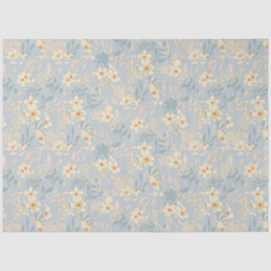Schattigee Blauwe Daisy floral decoupage Tissuepapier (Voorkant)