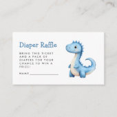 Schattigee Blauwe Dinosaurus Baby shower Luier Raf Informatiekaartje (Voorkant)