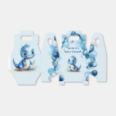 Schattigee Blauwe Dinosaurus En Ballonnen Jongen B Bedankdoosjes (Uitgevouwen)