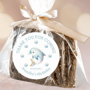 Schattigee Blauwe Dolfijn Dank U Sticker