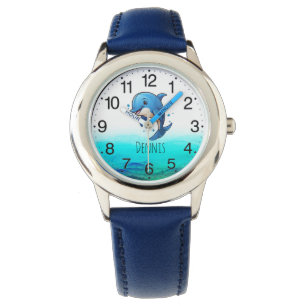 Schattigee Blauwe Dolfijn Oceaan Kinder Horloge