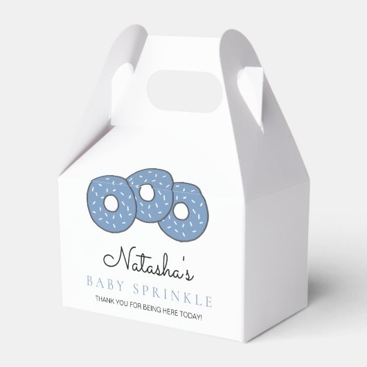 Schattigee Blauwe Donuts 2e Baby Sprinkle Shower Bedankdoosjes (Achterkant)