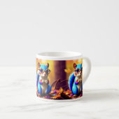 Schattigee blauwe eekhoorn met bril espresso kop (Voorkant rechts)