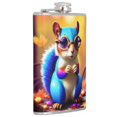 Schattigee blauwe eekhoorn met bril heupfles (Rechts)