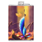 Schattigee blauwe eekhoorn met bril heupfles (Achterkant)