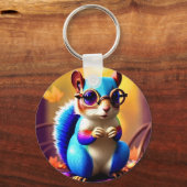 Schattigee blauwe eekhoorn met bril sleutelhanger (Achterkant)