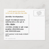 Schattigee Blauwe en Gouden Bloemen Nieuw Adres Aankondigingskaart (Achterkant)