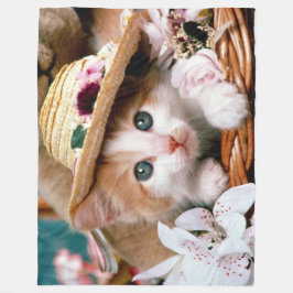 SCHATTIGEE BLAUWE EYED KITTEN FLEECE DEKEN