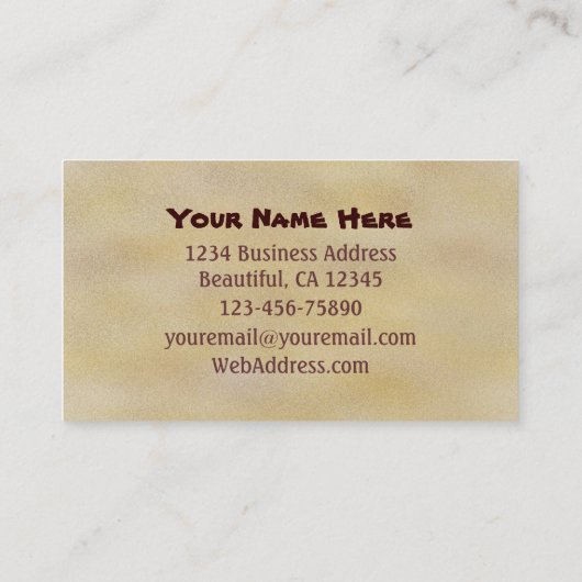 Schattigee Blauwe Flip Flop met Bloemen op Zandstr Visitekaartje (Achterkant)