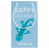 Schattigee Blauwe Gecko Lizard Kids Verjaardag Klein Cadeauzakje (Achterkant)