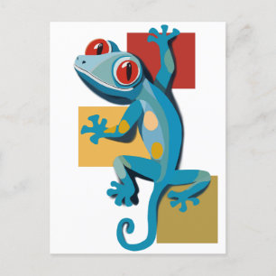 Schattigee Blauwe Gecko Reptielliefhebbers Briefkaart