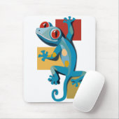 Schattigee Blauwe Gecko Reptielliefhebbers Muismat (Met muis)