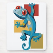 Schattigee Blauwe Gecko Reptielliefhebbers Muismat (Voorkant)