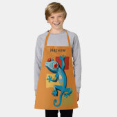 Schattigee Blauwe Gecko Reptielliefhebbers Schort (Gedragen)