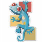 Schattigee Blauwe Gecko Reptielliefhebbers Sticker (Voorkant)