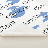 Schattigee Blauwe Ghost Halloween Deken met Naam (3/4)