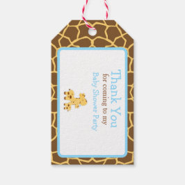 Schattigee Blauwe Giraffe Dank u Cadeau Label Cadeaulabel