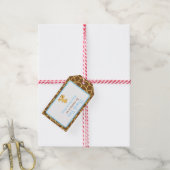 Schattigee Blauwe Giraffe Dank u Cadeau Label Cadeaulabel (Met Touw)