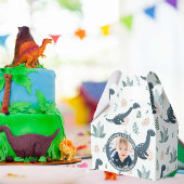 Schattigee Blauwe Groene Dinosaurus Aangepaste Fot Bedankdoosjes