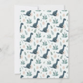 Schattigee Blauwe Groene Dinosaurus Aangepaste Fot Kaart (Achterkant)