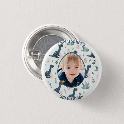 Schattigee Blauwe Groene Dinosaurus Aangepaste Fot Ronde Button 3,2 Cm (Voorkant /achterkant)