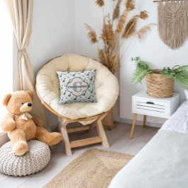 Schattigee Blauwe Groene Dinosaurus met Monogram e Kussen