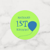 Schattigee Blauwe Groene Dinosaurus Verjaardagsfee Confetti (Kleine voorkant)