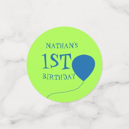 Schattigee Blauwe Groene Dinosaurus Verjaardagsfee Confetti (Kleine voorkant)