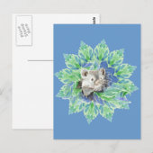 Schattigee blauwe, groene hamster in een lommerrij briefkaart (Voorkant / Achterkant)