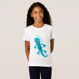 Schattigee Blauwe Hagedis Gecko Kinder Naam T-Shir T-shirt