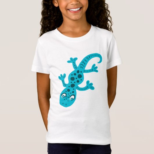 Schattigee Blauwe Hagedis Gecko Kinder T-shirt (Voorkant)